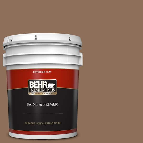 BEHR PREMIUM PLUS 5 gal. #250F-6 Pepper Spice Flat Exterior Paint & Primer