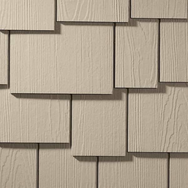 Hardie Shingle HZ5 15.25 in. x 48 in. Statement Collection Navajo Beige Staggered Edge Fiber Cement Siding
