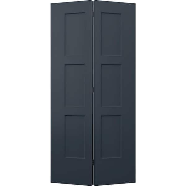 36 in. x 80 in. Birkdale Denim Stain Smooth Hollow Core Molded Composite Interior Closet Bi-fold Door