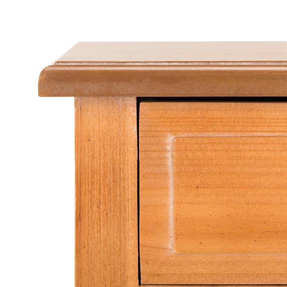 Transitional Black and Brown Wood End Table with Dual Drawers