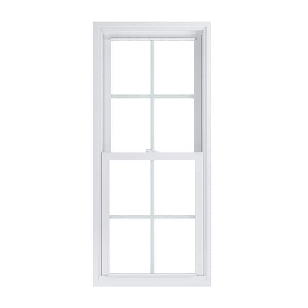 American Craftsman 23.75 in. x 53.25 in. 70 Pro Series Low-E Argon Glass Double Hung White Vinyl Replacement Window with Grids, Screen Incl
