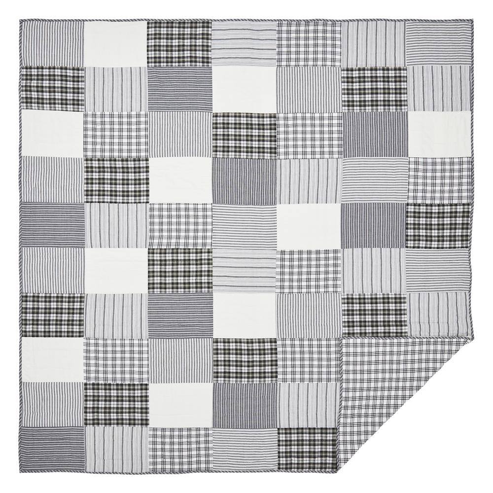 Sawyer Mill Black and White Cotton Patchwork Queen Quilt