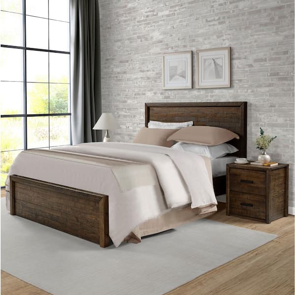 Camaflexi Monterrey Provincial Brown Solid Wood Frame Queen Size Panel Bed
