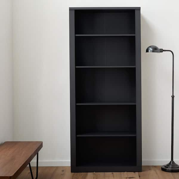 Black and wood deals bookshelf