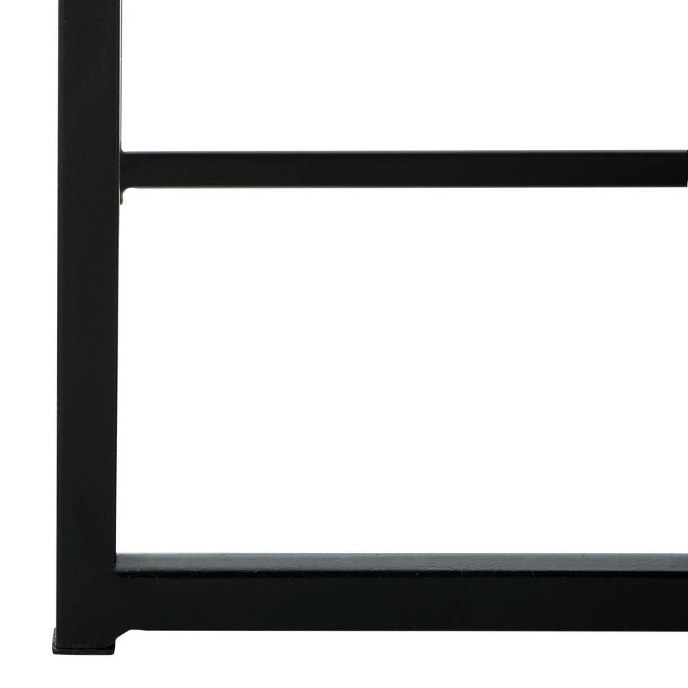 Transitional Black Metal Corner Home Office Desk with Open & Closed Shelving