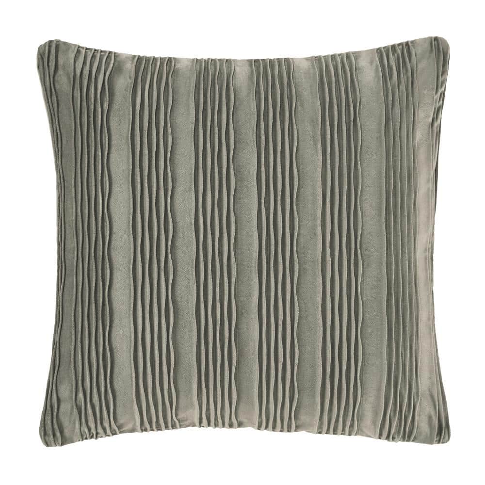 Toulhouse Wave Charcoal Polyester 20 in. Square Decorative Throw Pillow Cov