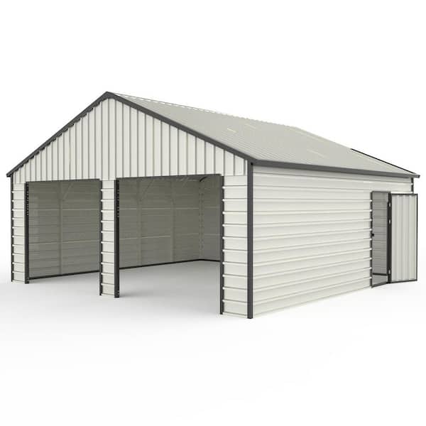 23 ft. W x 22 ft. D x 12.92 ft. H White Metal Carport