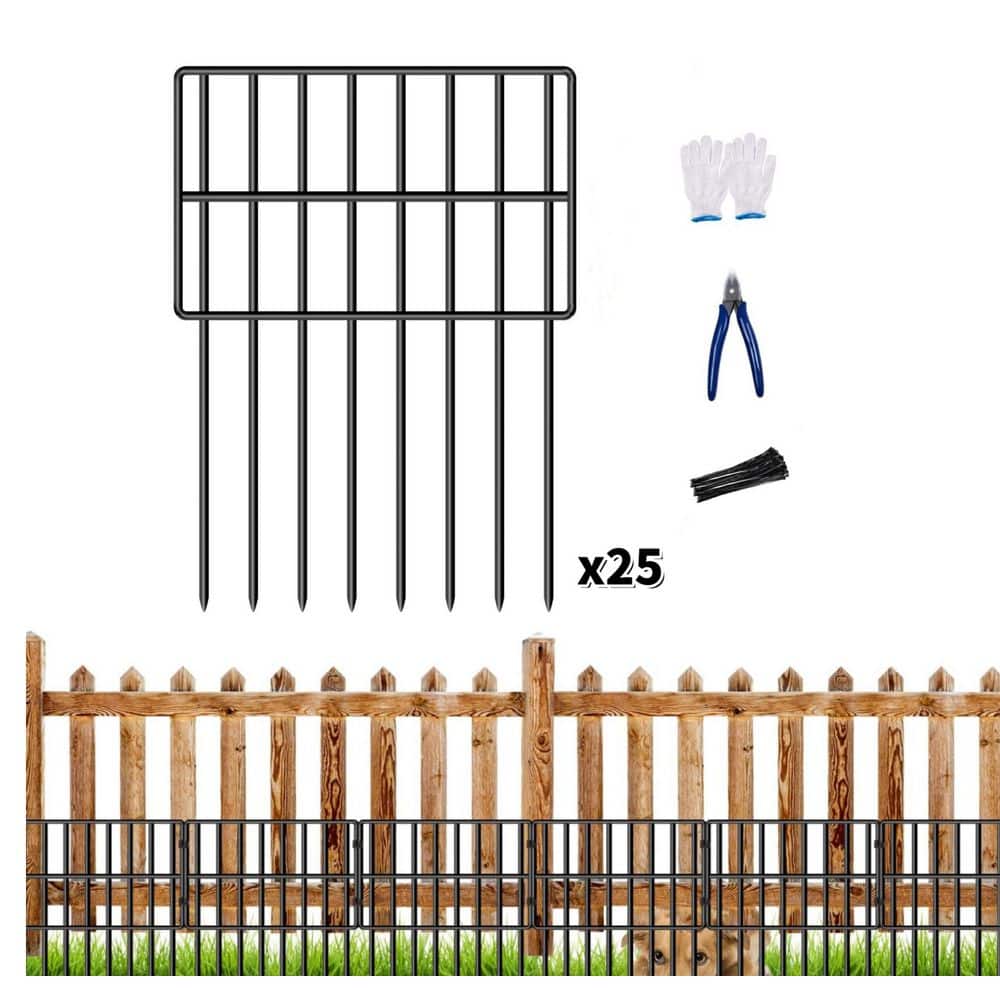 17in Metal Garden Fence, 25-Pack, 27ft Rustproof Animal Barrier for Outdoor Use price history on PriceWatchPro