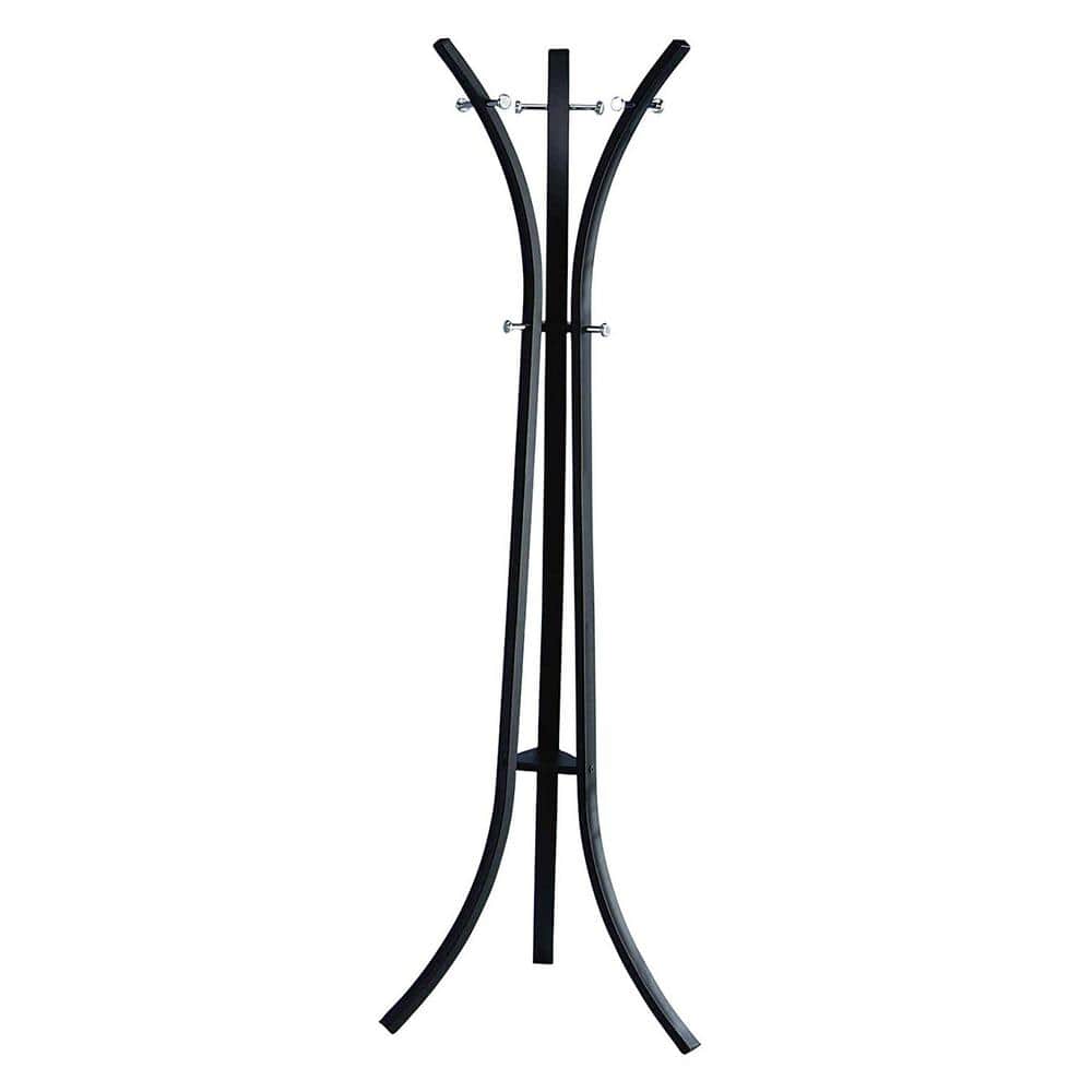 Kings Brand Furniture Black and Chrome 9Hook Hall Tree Coat Rack SDCH