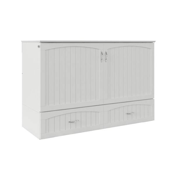 AFI Southampton Murphy Bed Chest Queen White with Charging Station