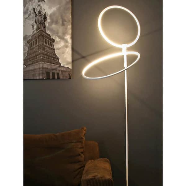 Suri gevolg Renaissance Brightech Eclipse 79 in. Silver Modern LED Torchiere Floor Lamp with Touch Dimmer  PL-K5S8-9GEZ - The Home Depot
