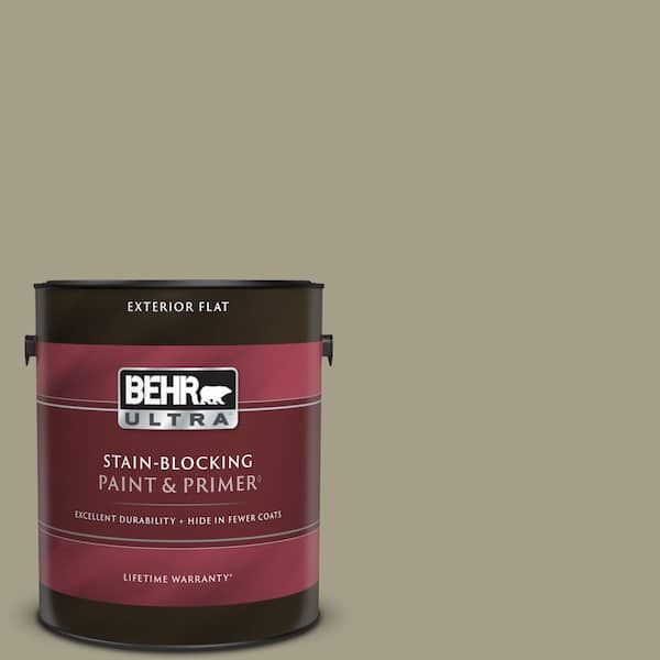 BEHR ULTRA 1 gal. #PMD-57 Fossil Stone Flat Exterior Paint & Primer