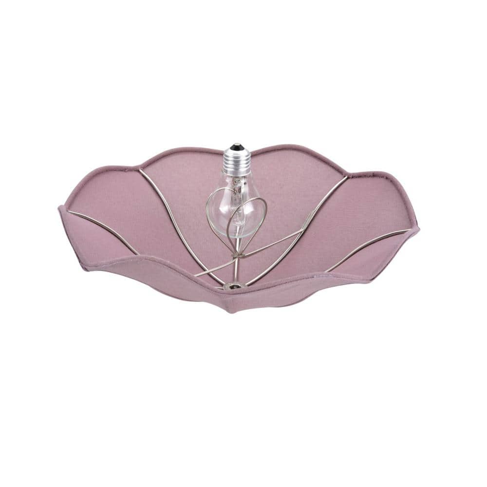 Purplish Red Faux Linen Clip-On Ceiling Lamp Shade, 13" Diameter