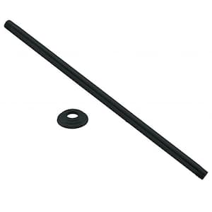 1/2 in. IPS x 48 in. Round Ceiling Mount Shower Arm with Flange, Matte Black