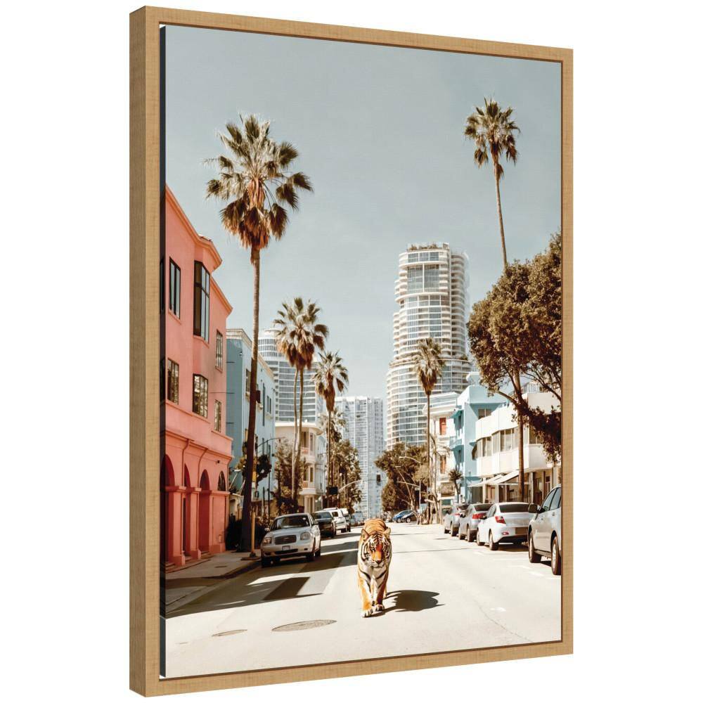 "Sylvie ""California Tiger Roaming through Palm Springs"" by Michael Schauer Animals Framed Art Print 24 in. x 18 in." price history on PriceWatchPro