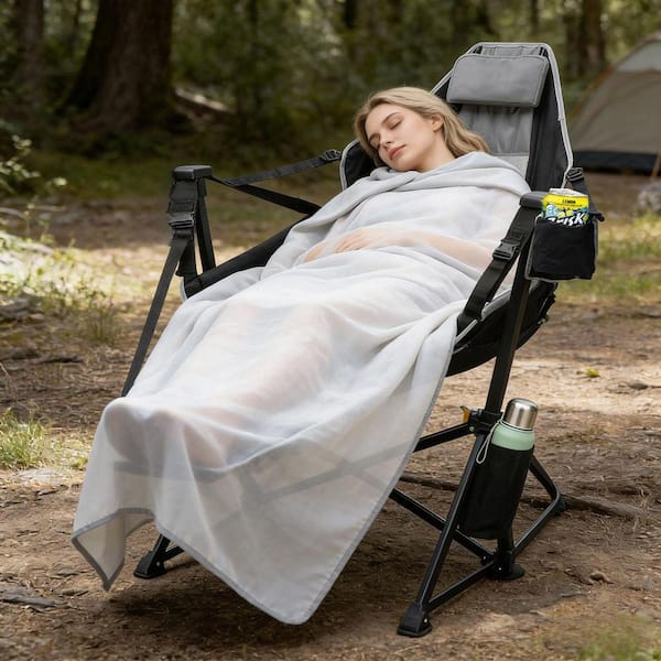 SEEUTEK Folding Hammock Chair with Footrest, Swinging Portable