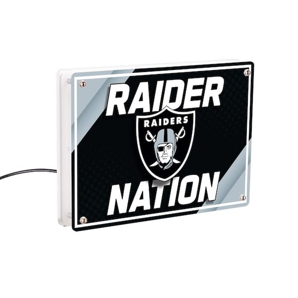 Evergreen Las Vegas Raiders NFL Football Black Rectangle Desklite LED Decor