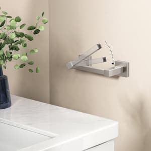 Wall-Mount Pivoting Double Post Toilet Paper Holder in Brushed Nickel