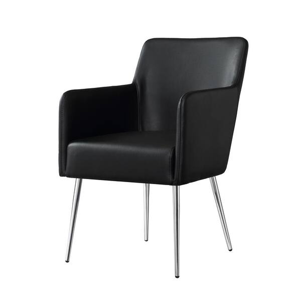 Black and White Pin Leg Dining Chairs Leather set of 4 Black and White Pin Leg Dining Chairs Leather set of 4