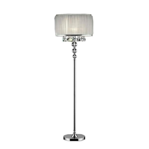 ORE International 63 in. Silver Chrome/Steel Pure Essence Floor Lamp