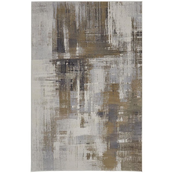 Brown 8 x 12 ft. Loomed Abstract Rectangle Indoor Area Rug
