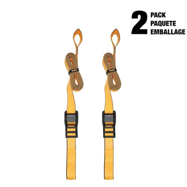 DEWALT Cam-Buckle Straps Tie-Downs, 2-Pack-2 in. x 16 ft. 3,000 lbs. Break Strength