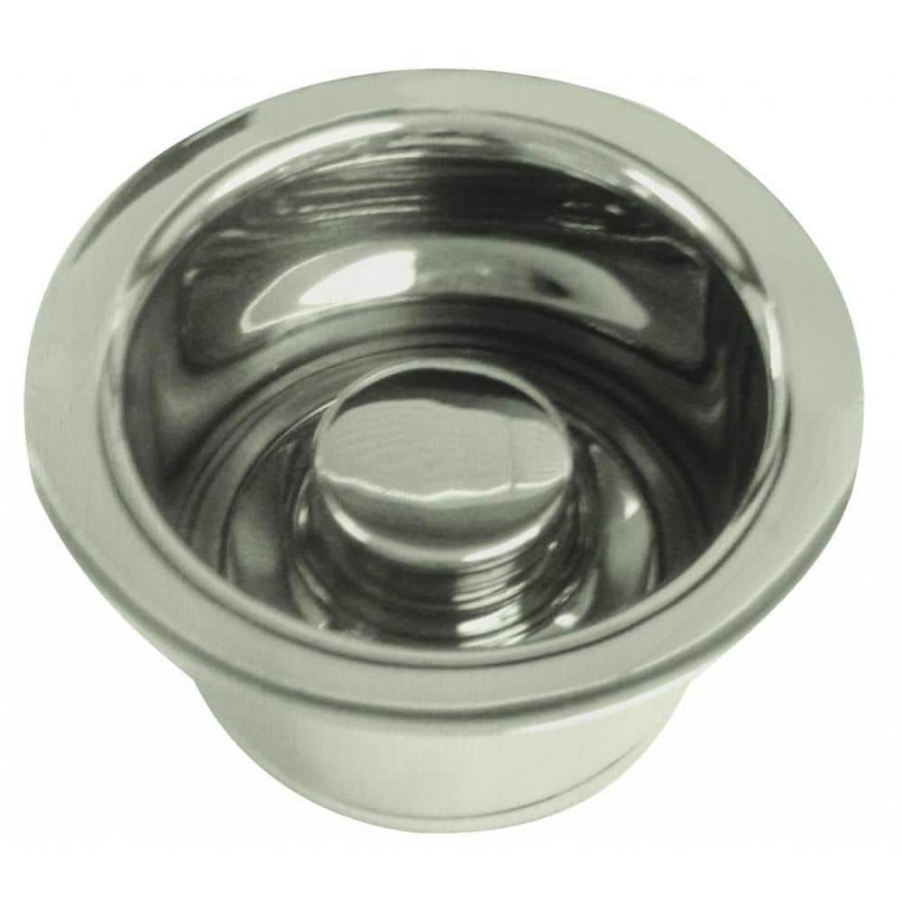 Westbrass 3-1/2 in. Extra-Deep Collar Kitchen Sink Waste Disposal Flange & Stopper, Satin Nickel