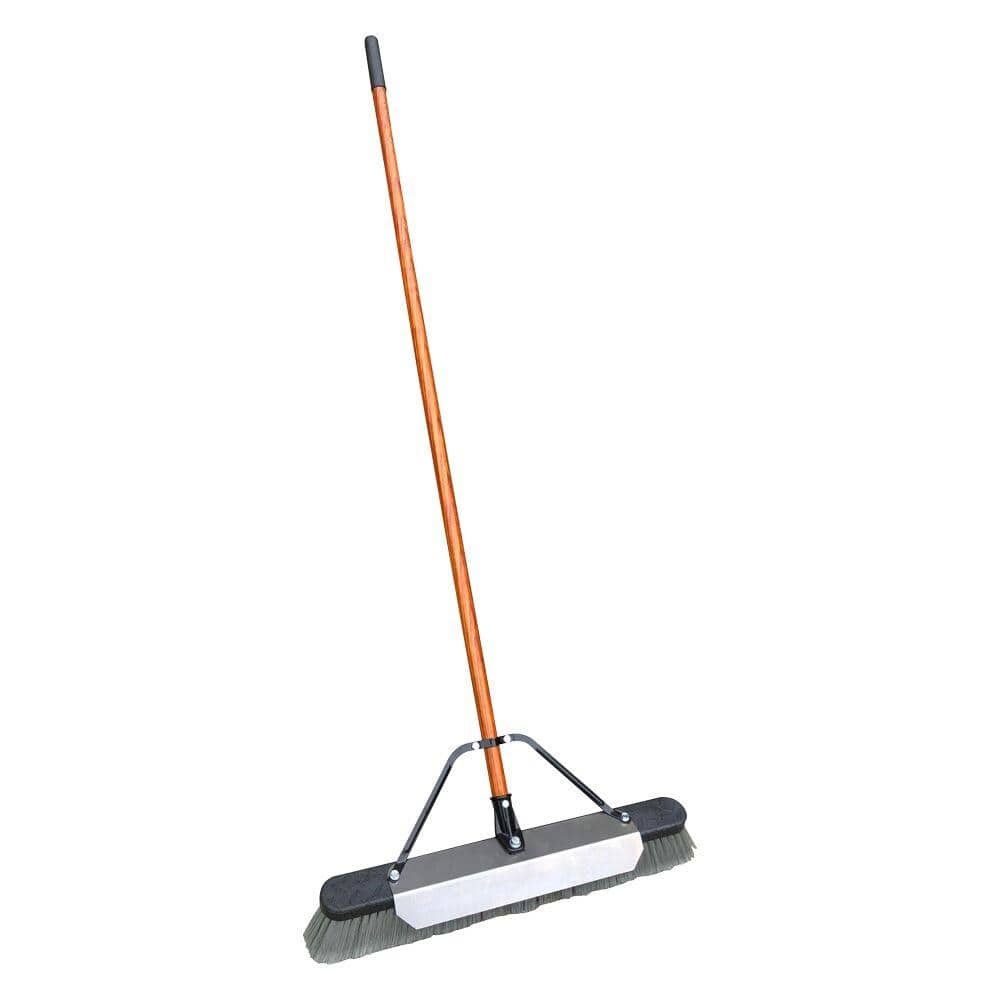 Quickie 24 in. Pushbroom with Scraper 2104711 The Home Depot