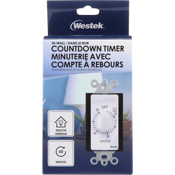 In-Wall Timer - TMSW60MW - White Depot Westek Min 60 Countdown The Home