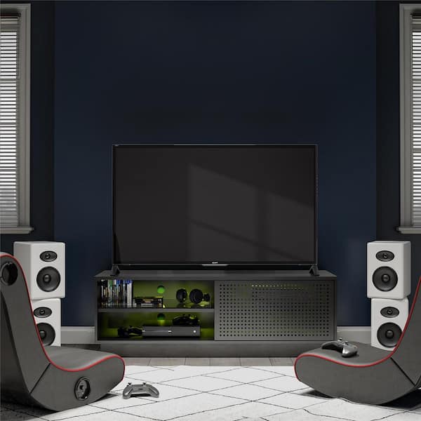 NTENSE Glitch 53.62 in. Black Gaming TV Stand Fits TVs 60 in