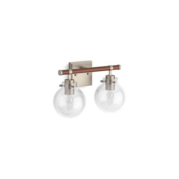 KOHLER Holt 2-Light Brushed Nickel Wall Sconce