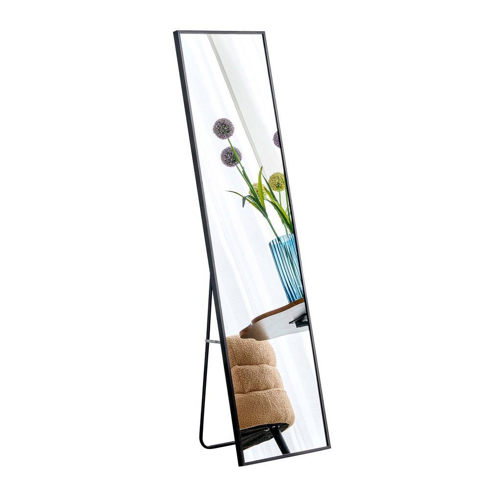 22.8 in. W x 65 in. H Rectangle Solid Wood Frame Full-length Mirror ...