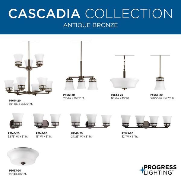 Progress Lighting Cascadia 9-Light Antique Bronze Coastal Chandelier