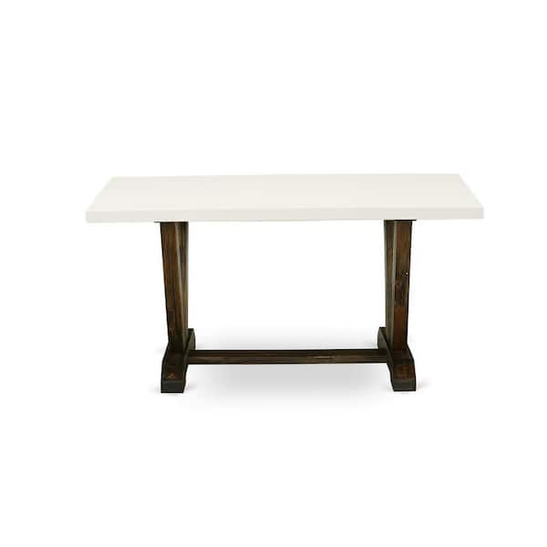 East West Furniture 6-Piece Rectangle Distressed Jacobean