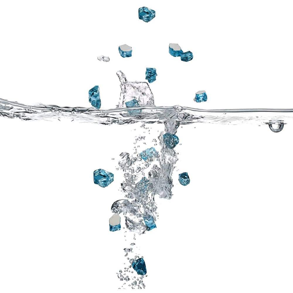 Aqua Blue Reflective Fire Glass Rocks, 10 lb, 1/4 Inch