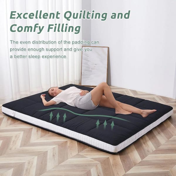 Roll Up Mattress | Soft Foldable Tatami Mat, Thick Sleeping Pad For Floor, Guest Bed, Camping, Easy To Store