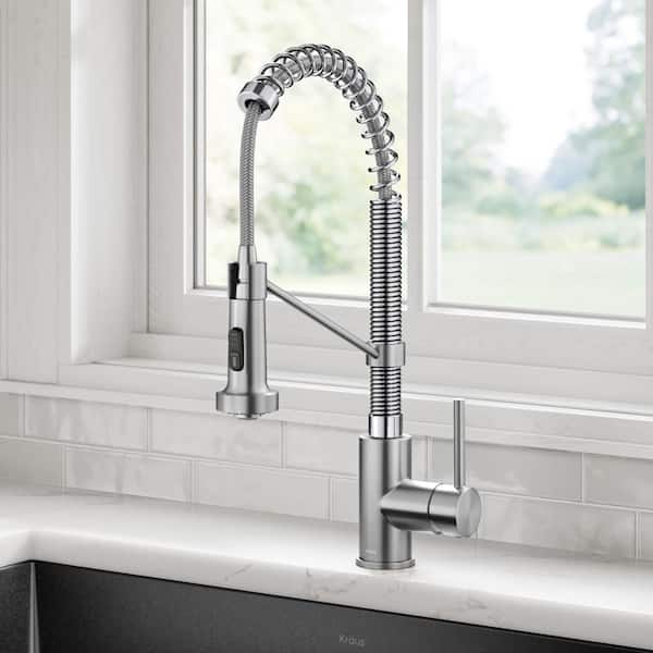 KRAUS Bolden™ Single Handle 18-Inch Commercial Kitchen Faucet with Dual Function Pull-Down Sprayhead in Chrome Finish KRAUS Bolden™ Single Handle 18-Inch Commercial Kitchen Faucet with Dual Function Pull-Down Sprayhead in Chrome Finish