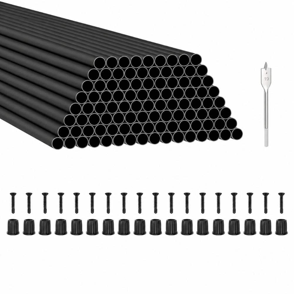 Hdb Railing LUKVIZO 32 H x 0.75 W Black Aluminum Preassembled Deck Railing Parts ...