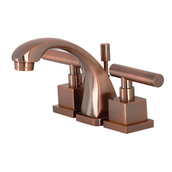Kingston Brass Claremont 8 in. Widespread 2-Handle Bathroom Faucet in Antique Copper