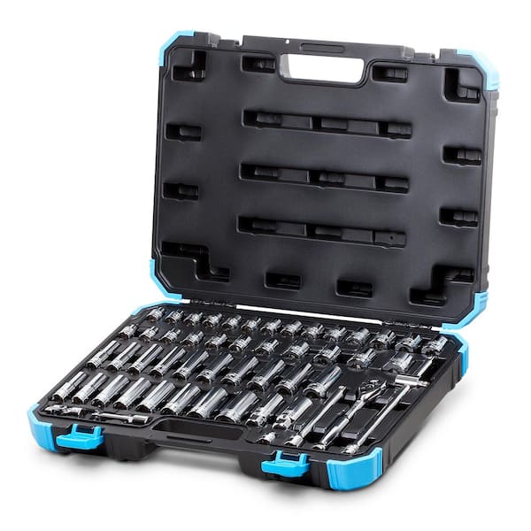 Capri Tools 3/8 in. Drive SAE/Metric Master Socket Set with Ratchets, Adapters and Extensions (52-Piece)