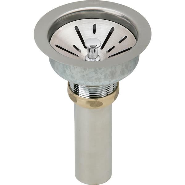 Elkay 3.5 in. Kitchen Sink Drain with Strainer Basket and Tailpiece for Fireclay Sinks