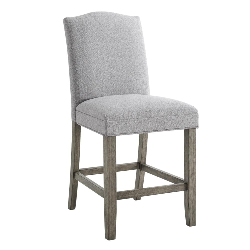 Gray Driftwood Wood and Fabric Counter Stools Set of 2