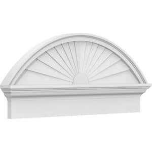 2-3/4 in. x 36 in. x 15-7/8 in. Segment Arch Sunburst Architectural Grade PVC Combination Pediment