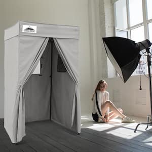 Flat Top 4 ft. x 4 ft. Outdoor Pop Up Shower Privacy Tent Dressing Changing Room, Gray