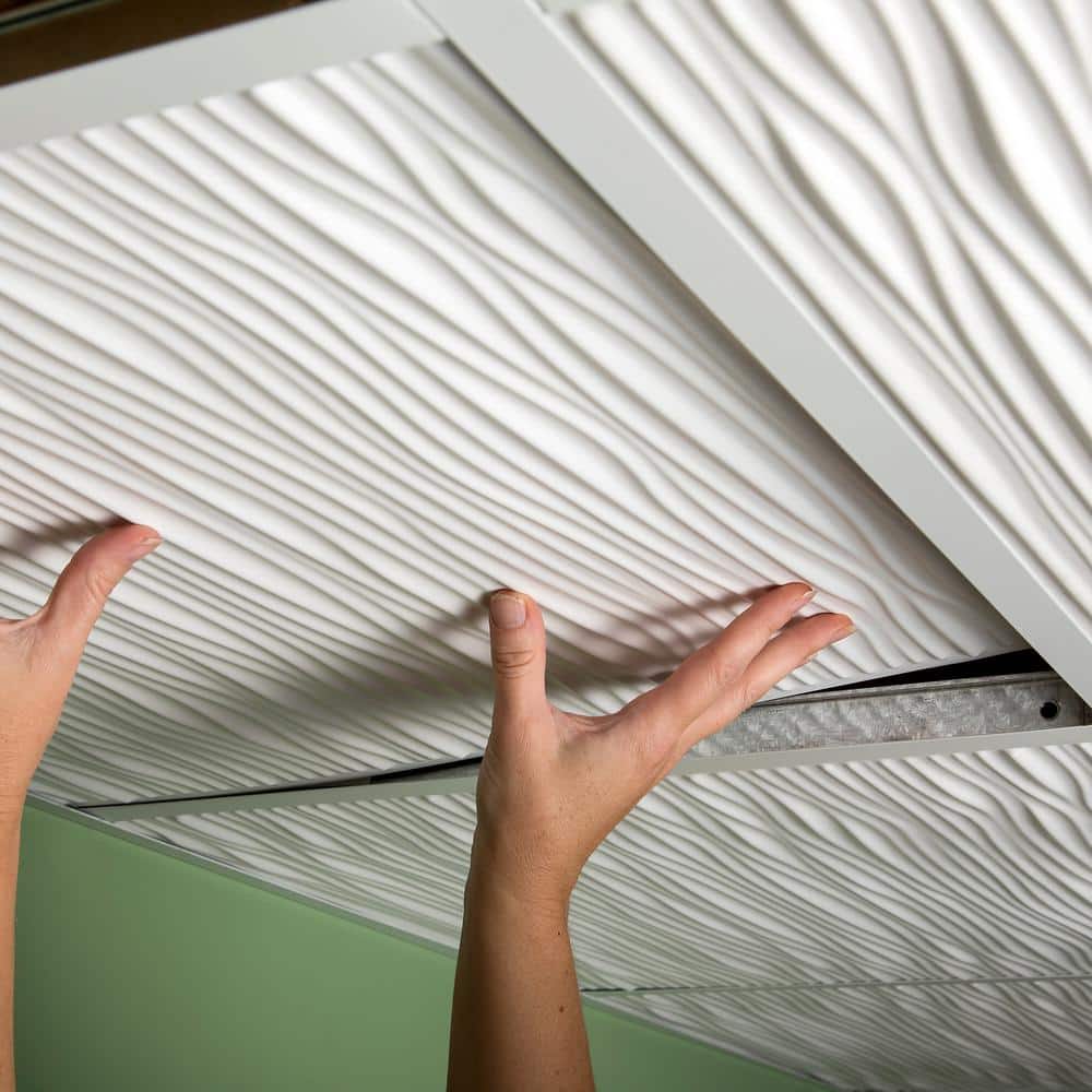 23.75'' White Textured Vinyl Drop-In Ceiling Tile