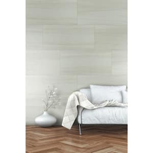 Bianco Dolomite 24 in. x 48 in. Polished Porcelain Stone Look Floor and Wall Tile (480 sq. ft./Pallet)