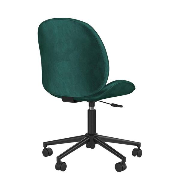 dark green velvet office chair