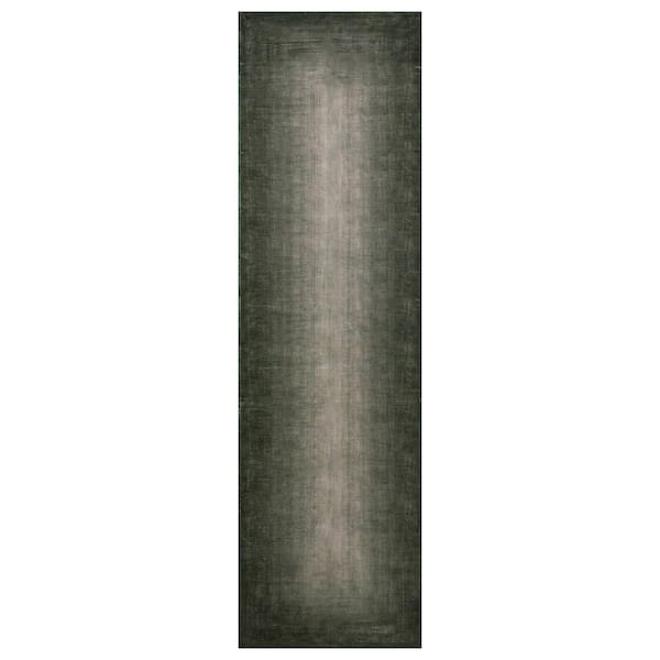 Vignette Ombre Sage Green Machine Washable Non-Slip Backing 2 ft. x 8 ft. Green Area Rug