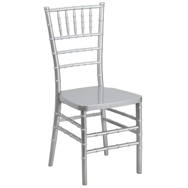 Flash Furniture Hercules Silver Resin Hospitality and Event Seating Stacking Chiavari Chair