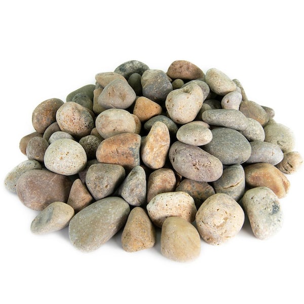 Southwest Boulder & Stone 0.50 cu. ft. 2 in. to 3 in. Buff Mexican Beach Pebble Smooth Round Rock for Gardens, Landscapes and Ponds
